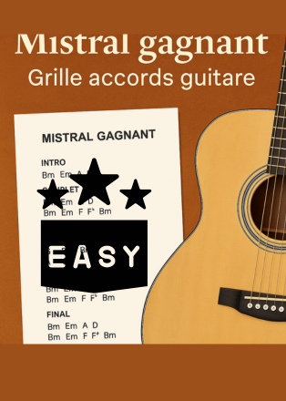 Jouez facilement Mistral Gagnant à la guitare