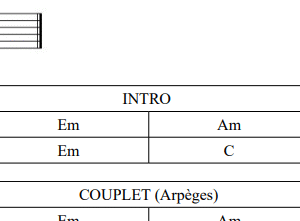 Grille d'Accords Guitare PDF - "Marie" (Johnny Hallyday)
