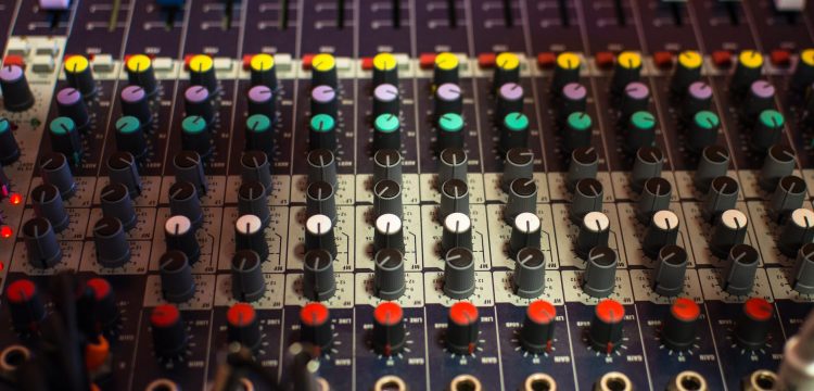 multicolored mixing console